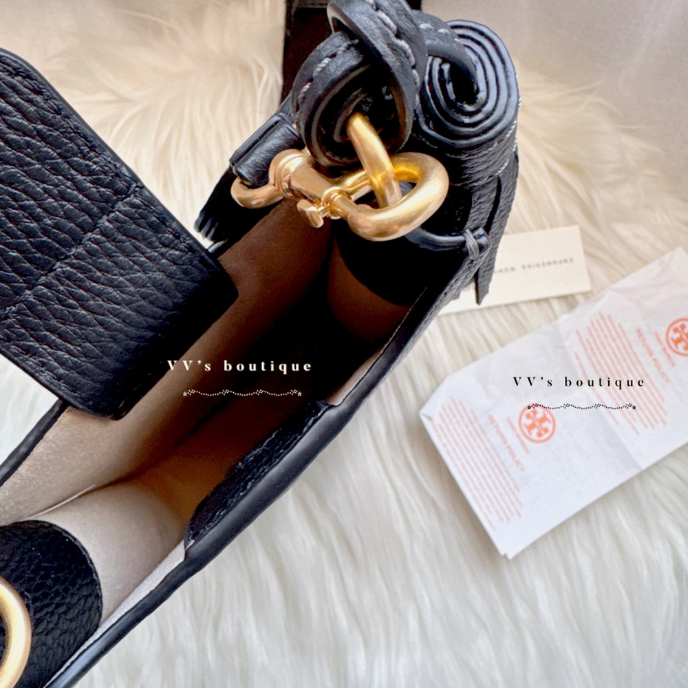 NWT Tory Burch Thea Cellphone Smartphone Pebble Leather Crossbody Black … - Picture 8 of 8